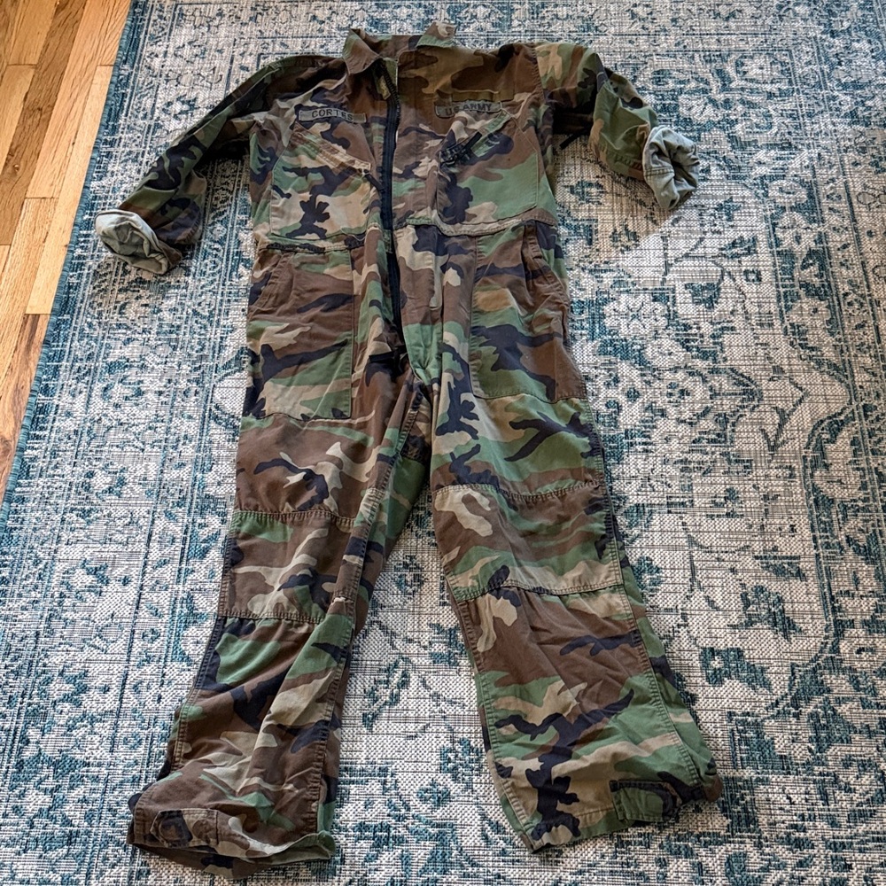 US Army Camouflage Jumpsuit XL Cortes Camo Overall pilot Military
